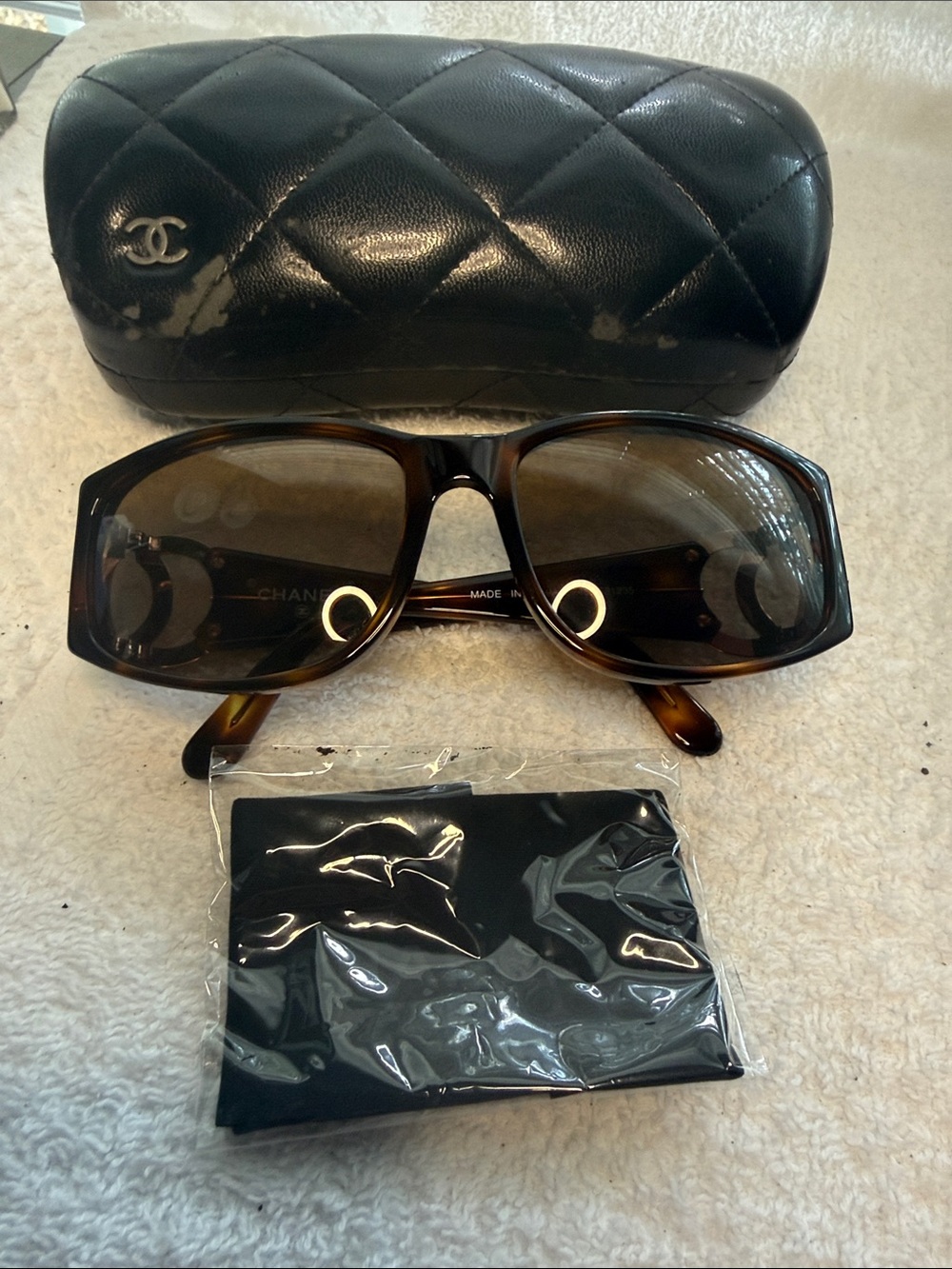 Chanel Coco Mark Tortoiseshell Matelassé 02461 Sunglasses
